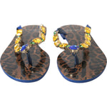 Dolce & Gabbana Blue Crystals Flats Sandals Beachwear Shoes LA10330-38.5