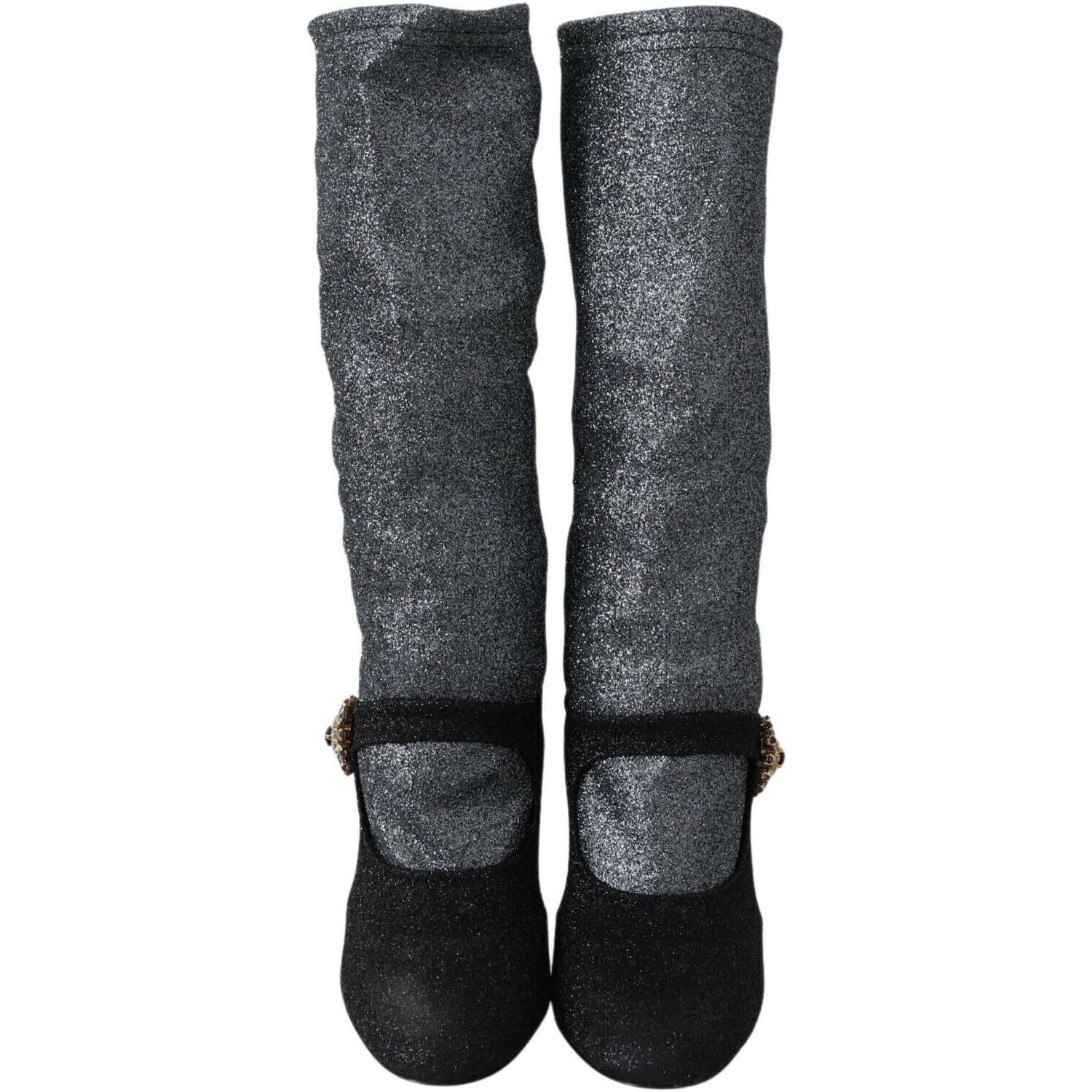 华丽水晶装饰短靴