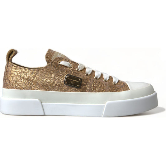 Dolce & Gabbana Elegant Gold Low-Top Sneakers - Chic Comfort Footwear Dolce & Gabbana