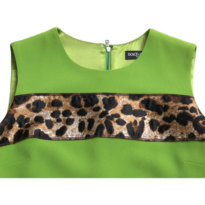 Dolce & Gabbana Apple Green Sleeveless Panelled Shift Dress