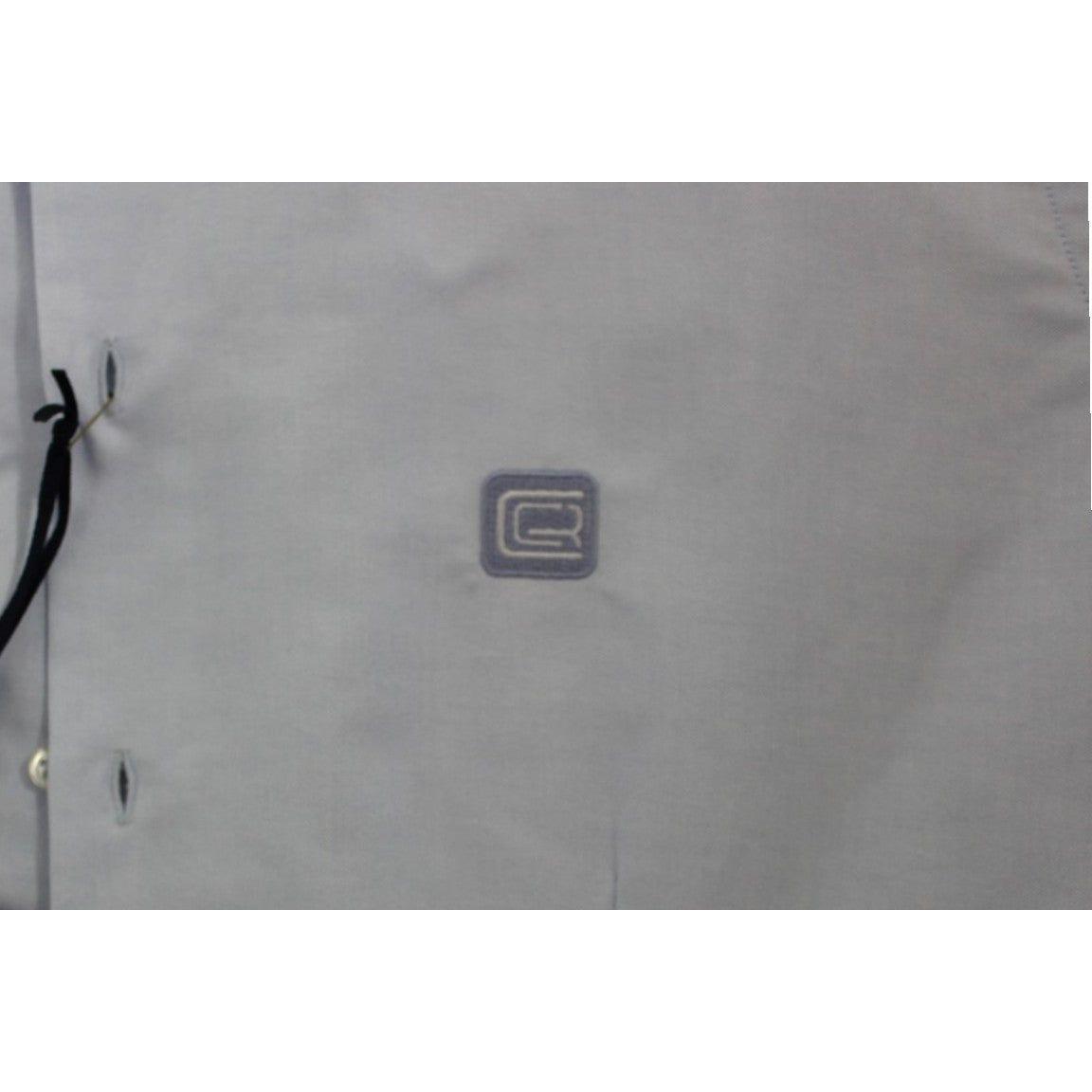 优雅的浅蓝色意大利棉衬衫