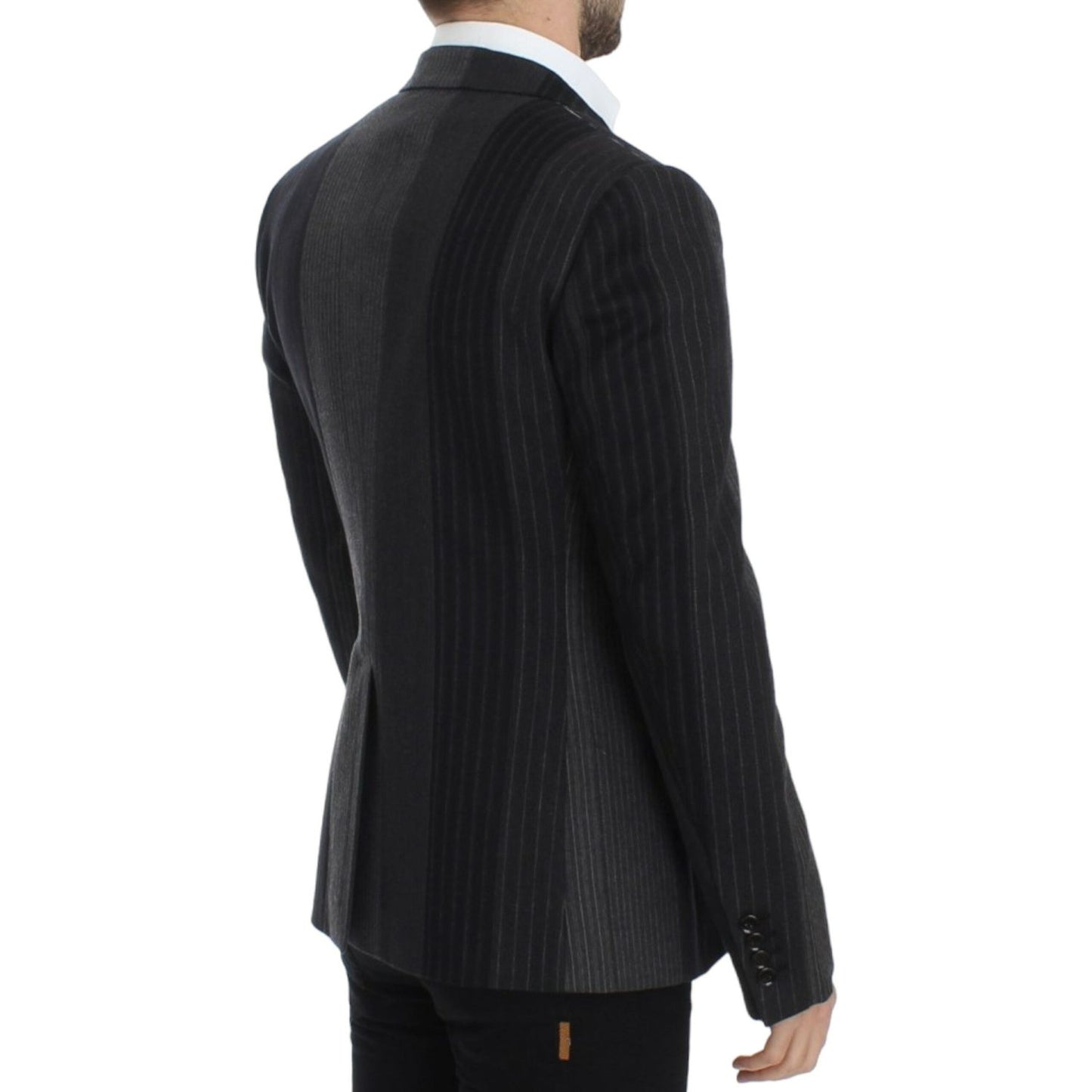 Dolce & Gabbana Gray striped wool stretch blazer