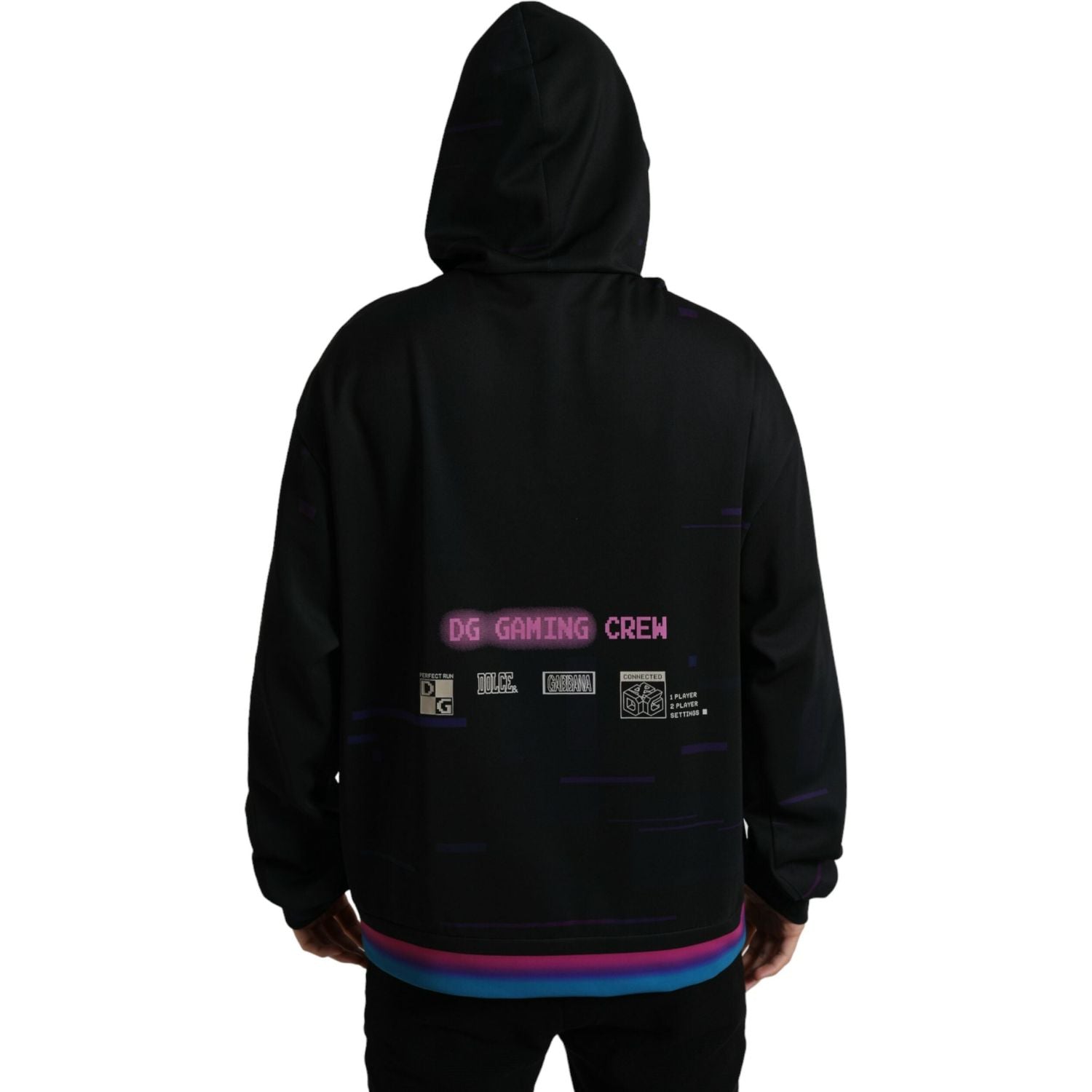 优雅图案印花连帽套头衫