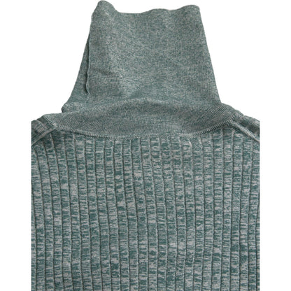 Dolce & Gabbana Green Polyester Turtleneck Pullover Sweater