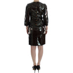 Dolce & Gabbana Black floral 3/4 Sleeve sheath dress