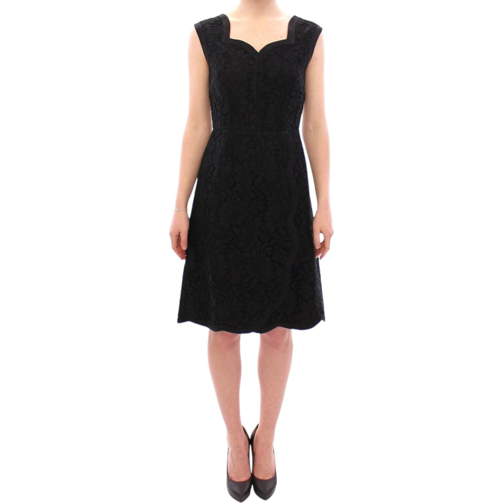 Dolce & Gabbana Black floral lace sicily runway dress