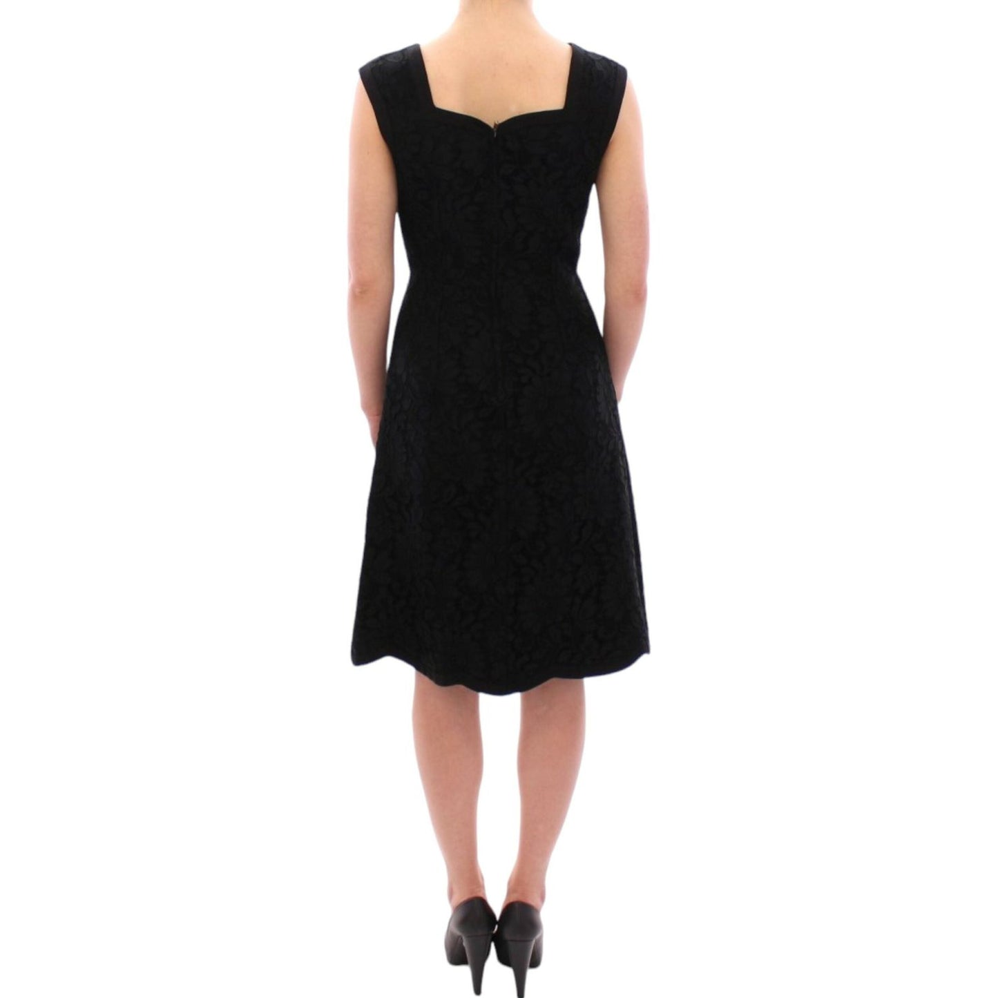 Dolce & Gabbana Black floral lace sicily runway dress