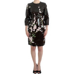 Dolce & Gabbana Black patent floral HANDPAINTED dress