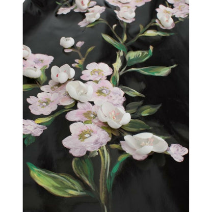 Dolce & Gabbana Black patent floral HANDPAINTED dress