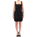Dolce & Gabbana Black floral crystal embedded dress
