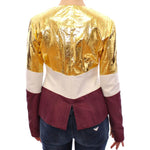 Vladimiro Gioia White Gold Purple Leather Jacket Coats & Jackets