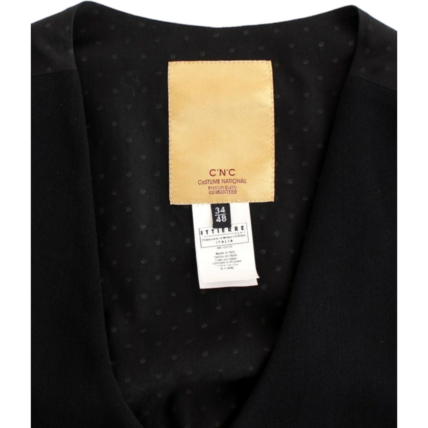 优雅黑色羊毛混纺休闲背心