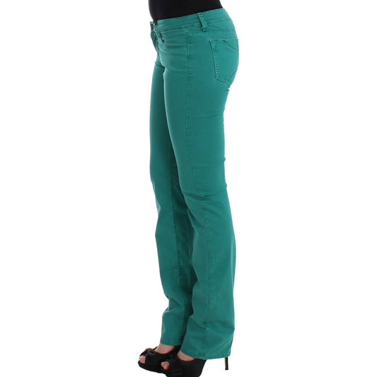 Costume National Chic Green Straight Leg Jeans for Sophisticated Style Costume National