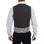 Dolce & Gabbana Gray Polka Dot Dress Vest Gilet Weste