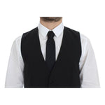 Dolce & Gabbana Black Wool Silk Stretch Dress Vest Blazer