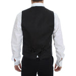 Dolce & Gabbana Black Wool Silk Stretch Dress Vest Blazer
