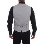 Dolce & Gabbana Gray Cotton Slim Fit Button Front Dress Vest