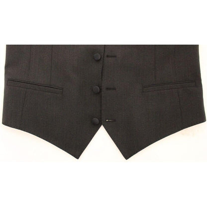 Dolce & Gabbana Gray Wool Stretch Dress Vest Blazer