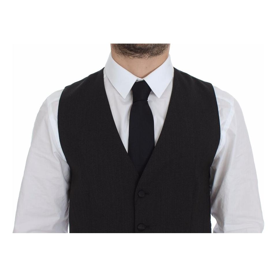 Dolce & Gabbana Gray Wool Stretch Dress Vest Jacket Blazer