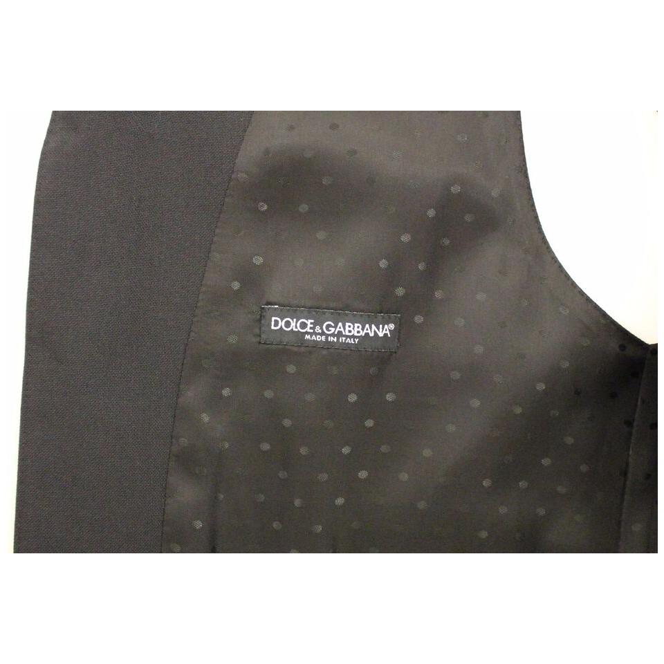 Dolce & Gabbana Black Wool Silk Stretch Dress Vest Blazer