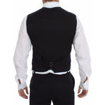 Dolce & Gabbana Black Cotton Viscose Dress Vest Blazer