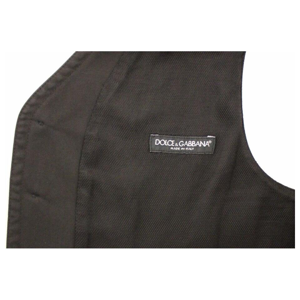 Dolce & Gabbana Black Cotton Viscose Dress Vest Blazer