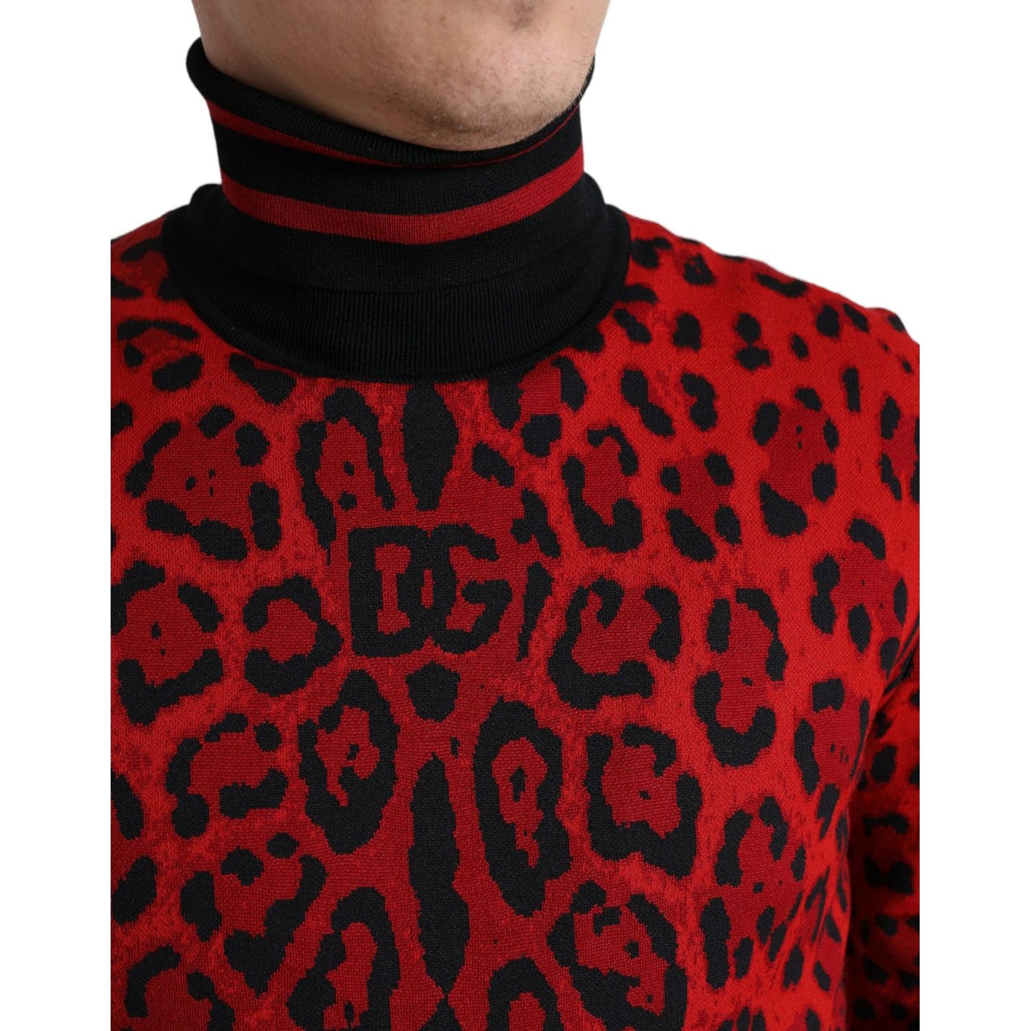 Dolce & Gabbana Elegant Leopard Turtleneck Sweater Dolce & Gabbana