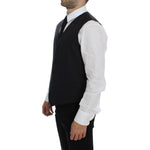 Dolce & Gabbana Gray Wool Silk Dress Vest Gilet Weste