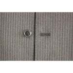 Dolce & Gabbana Gray Striped Wool Single Breasted Vest