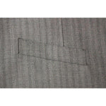 Dolce & Gabbana Gray Striped Wool Single Breasted Vest