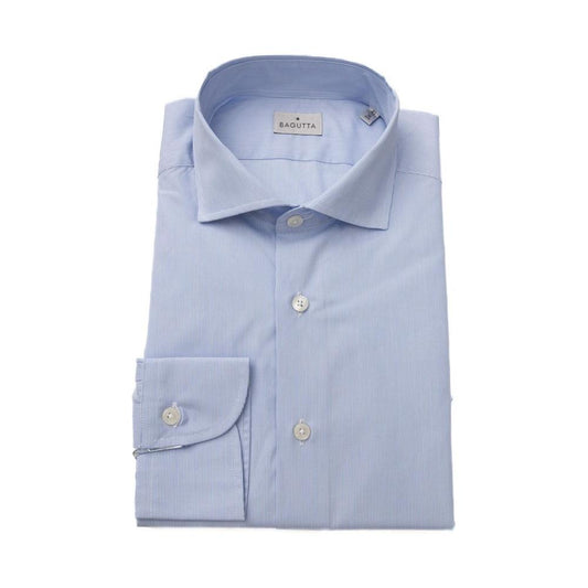 Bagutta Light Blue Cotton Men Shirt Bagutta