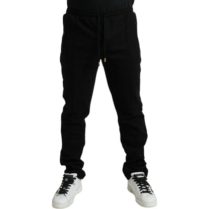 Dolce & Gabbana Black Cotton Blend Jogger Sweatpants Pants