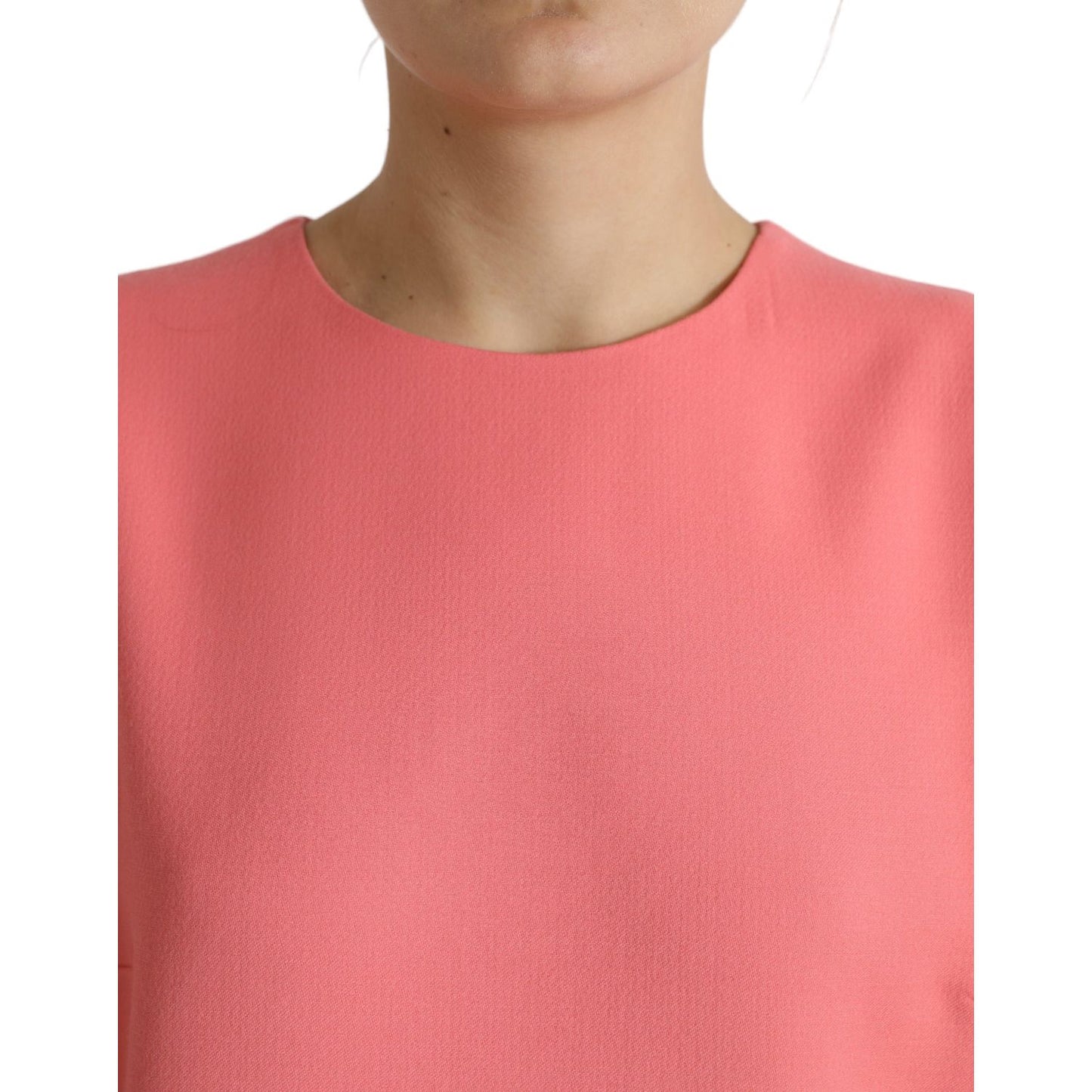 Dolce & Gabbana Pink Virgin Wool Sleeveless Mini Dress