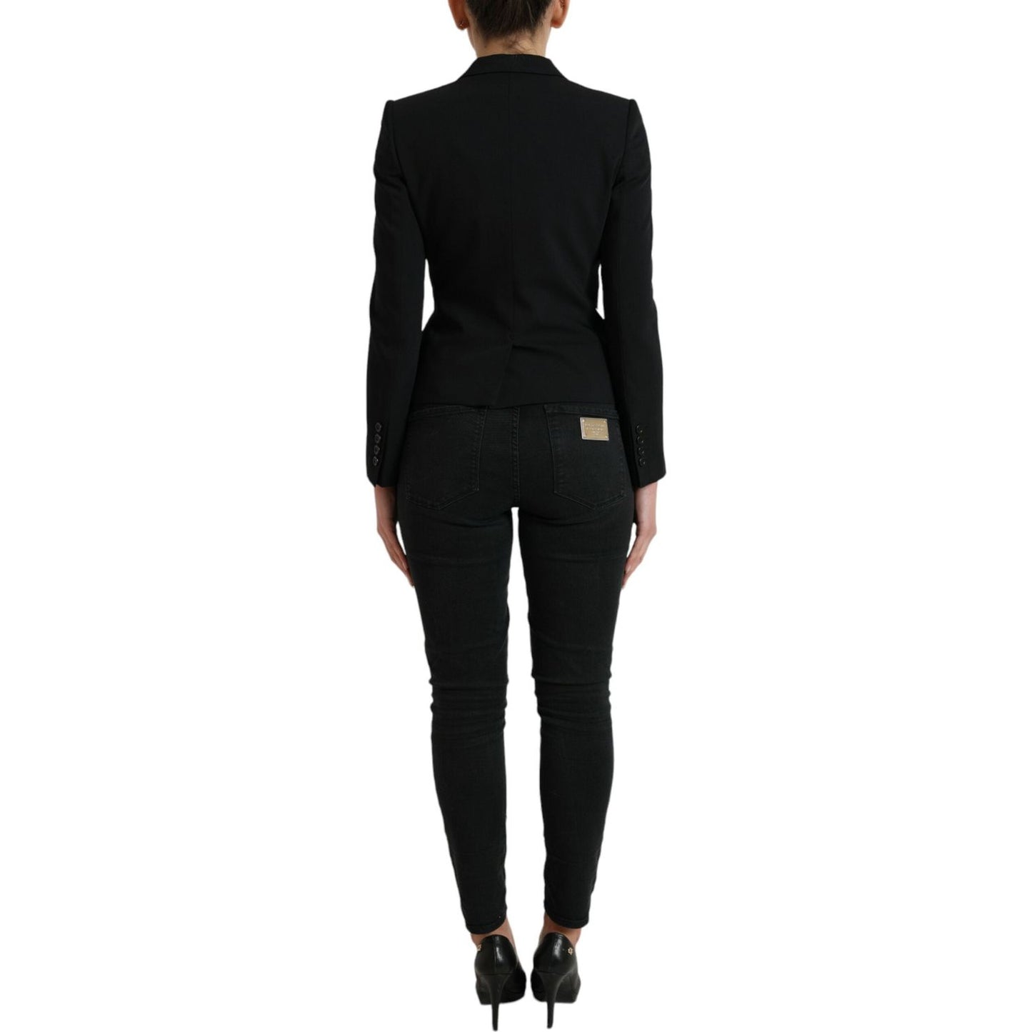 Dolce & Gabbana Black Wool Single Breasted Blazer Coat Jacket