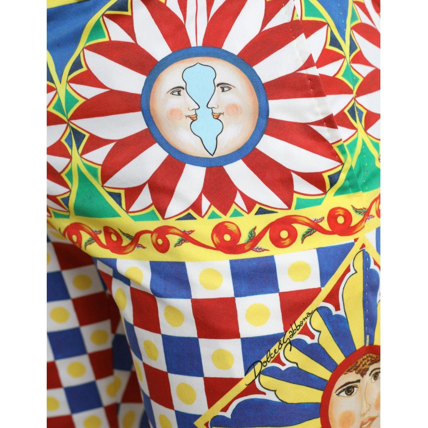 Dolce & Gabbana Multicolor Carretto Print Men Bermuda Shorts