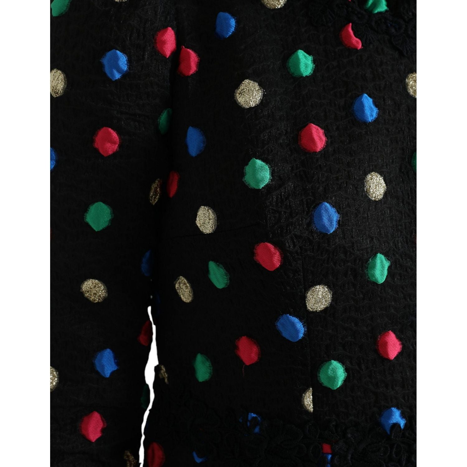 优雅高领波尔卡圆点中长连衣裙