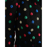 Dolce & Gabbana Black Polka Dot Ruffle Cotton Midi Dress