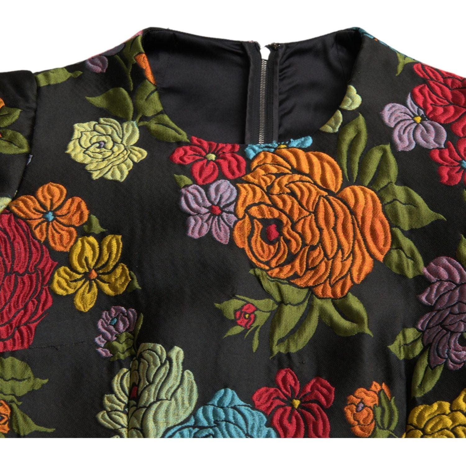 优雅花卉刺绣铅笔裙