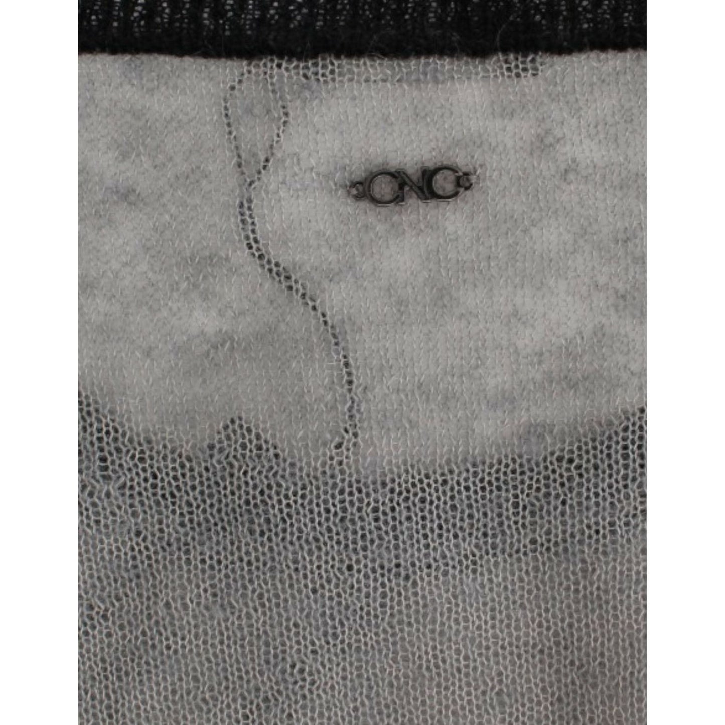 Costume National Gray embellished asymmetric sweater