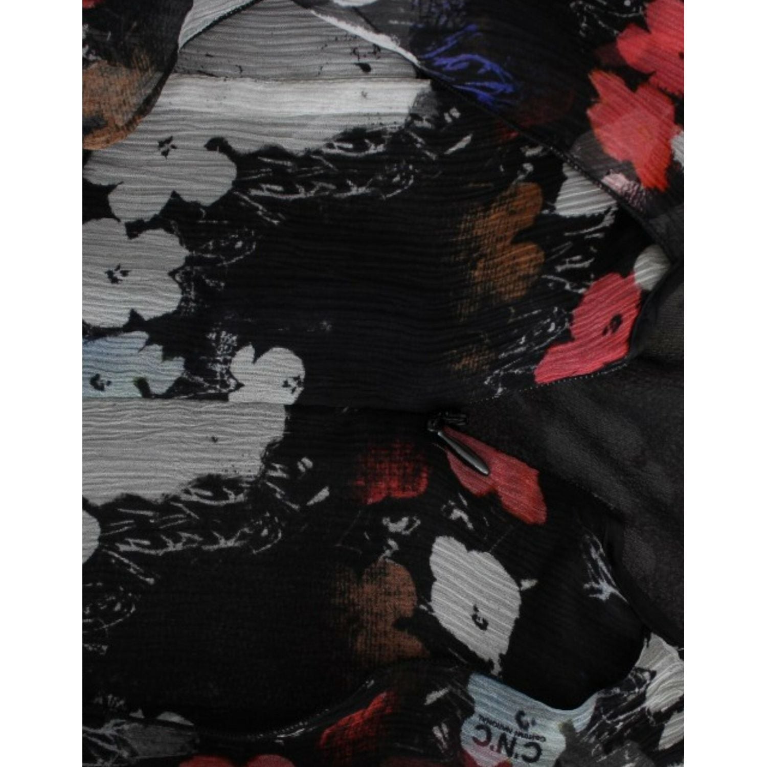 多色真丝花卉迷你连衣裙