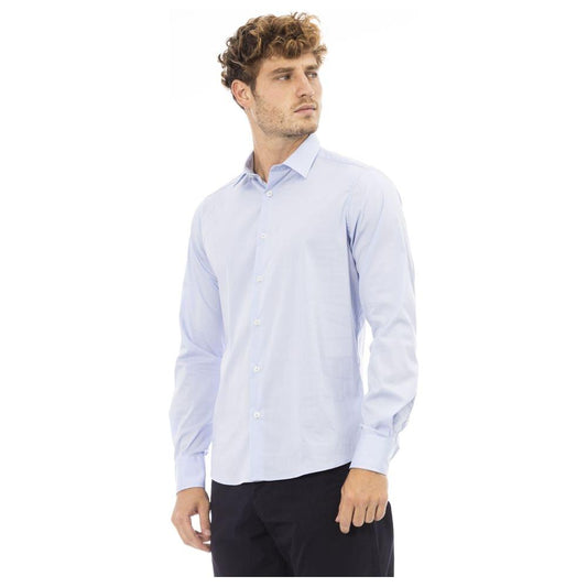 Baldinini Trend Light Blue Cotton Men Shirt Baldinini Trend