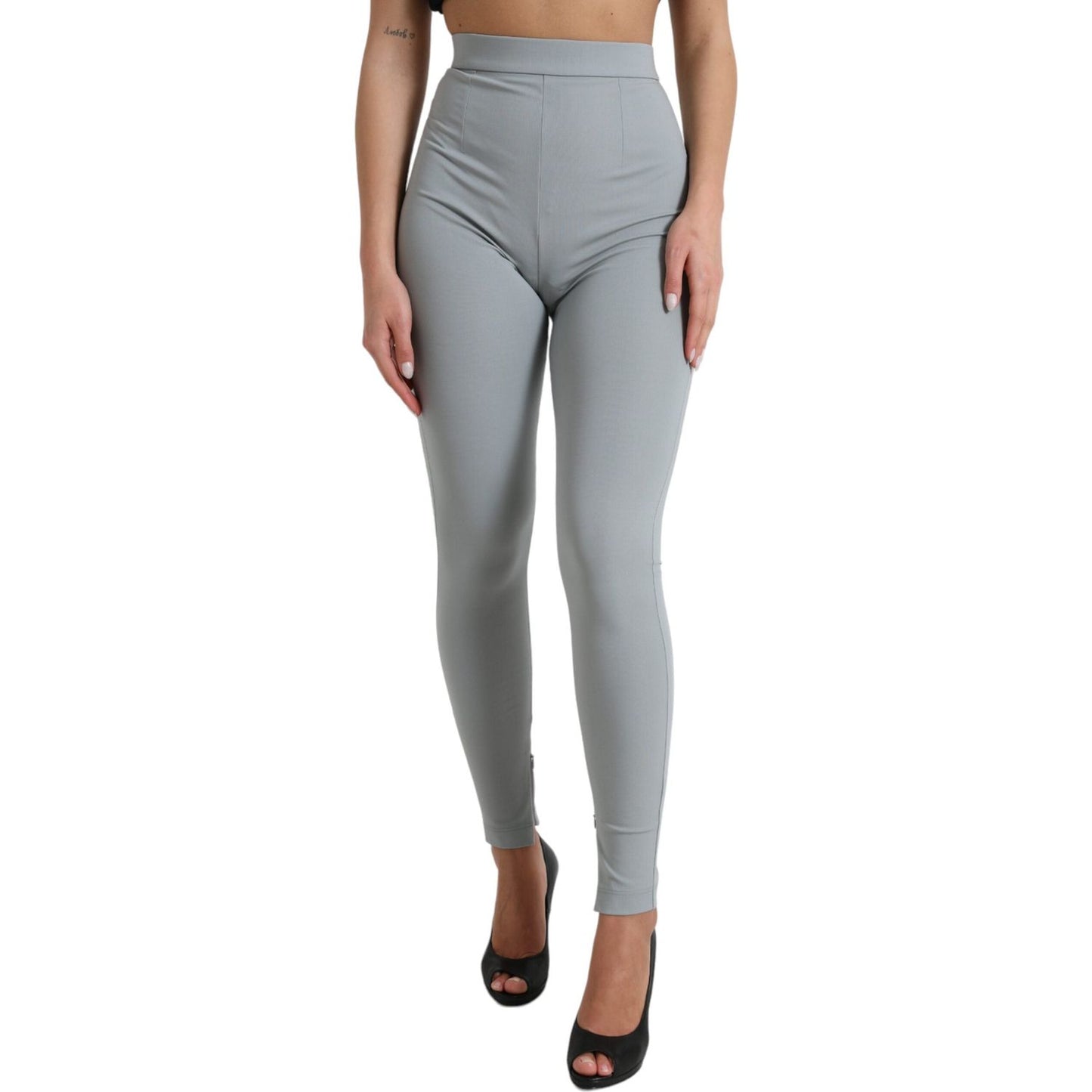 Dolce & Gabbana Gray Nylon Slim Trouser Pants