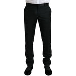 Dolce & Gabbana Black Wool Slim Fit Formal Trouser Dress Pants