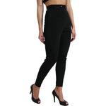 Dolce & Gabbana Black Wool Stretch High Waist Skinny Pants