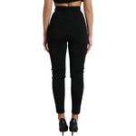 Dolce & Gabbana Black Wool Stretch High Waist Skinny Pants