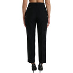 Dolce & Gabbana Black Wool High Waist Straight Pants