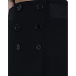 Dolce & Gabbana Black Wool Button High Waist Aline Mini Skirt