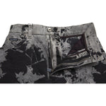 Dolce & Gabbana Black Gray Lace Cotton High Waist Denim Mini Skirt