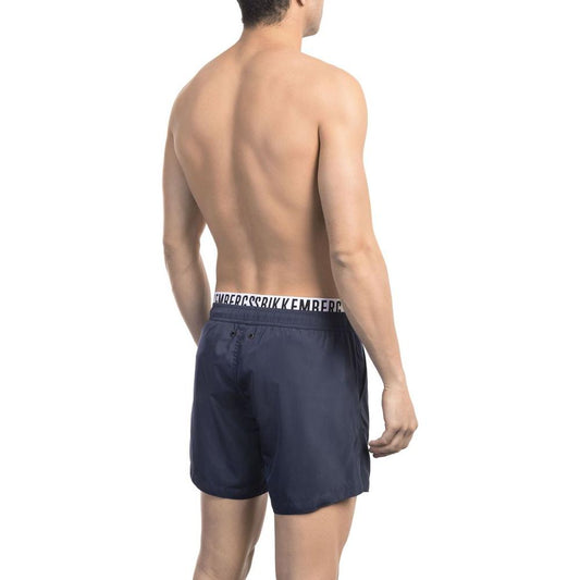 Bikkembergs Blue Polyester Men Swim Short Bikkembergs