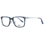 BMW Gray Men Glasses Frame with full-rim plastic design, rectangular shape, and demo lenses. Comes with branded case. Size 54-18-150.
